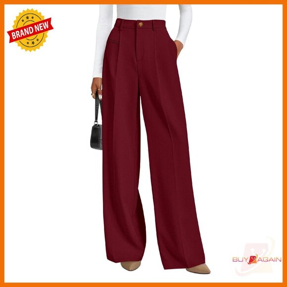 Wide Leg Dress Pants High Waisted Business Casual Palazzo Slacks